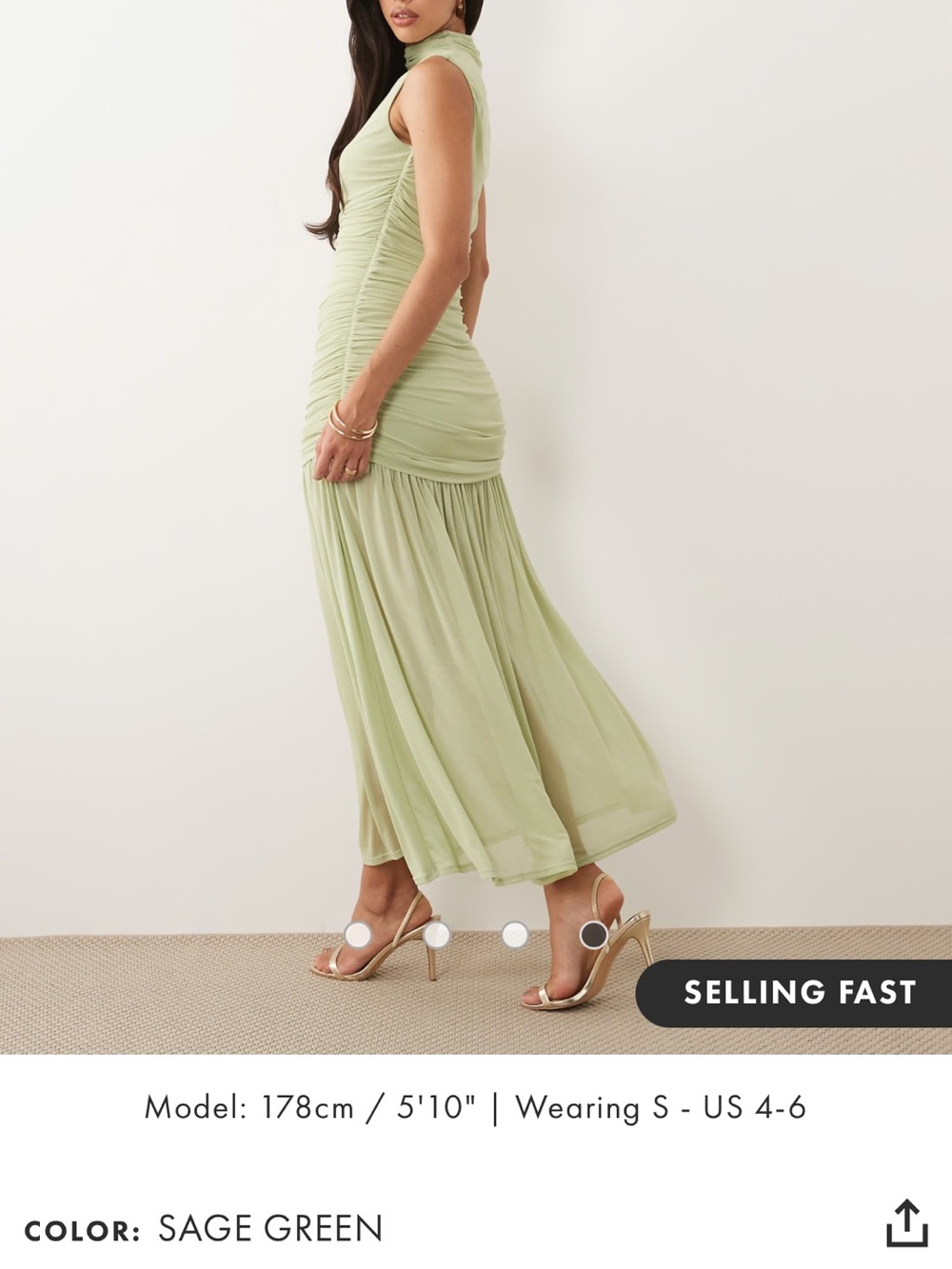 ASOS Sage Green Dress - Picture 3 of 4